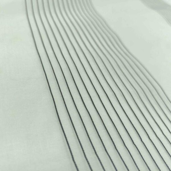 Pin Organza Stripe Black Silk Fabric - Image 2