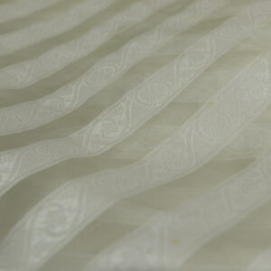 Organza White Organza StrIpe Fabric Quality for Sale